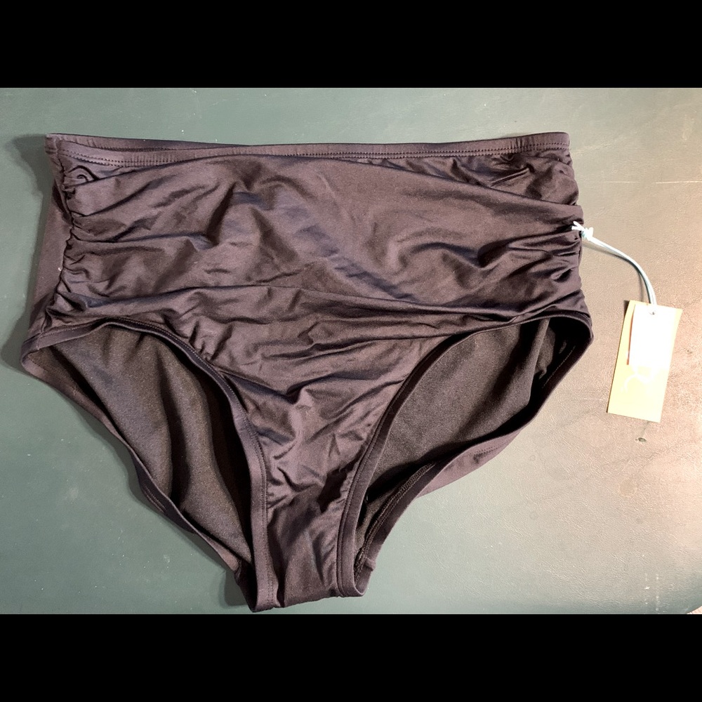 Black High Waisted Swim Bottoms